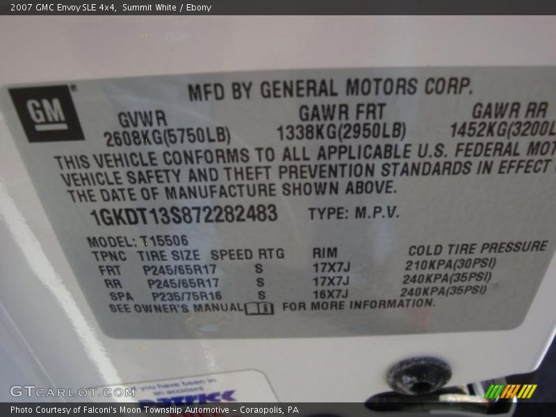 Summit White / Ebony 2007 GMC Envoy SLE 4x4