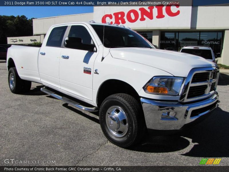 Bright White / Dark Slate Gray/Medium Graystone 2011 Dodge Ram 3500 HD SLT Crew Cab 4x4 Dually