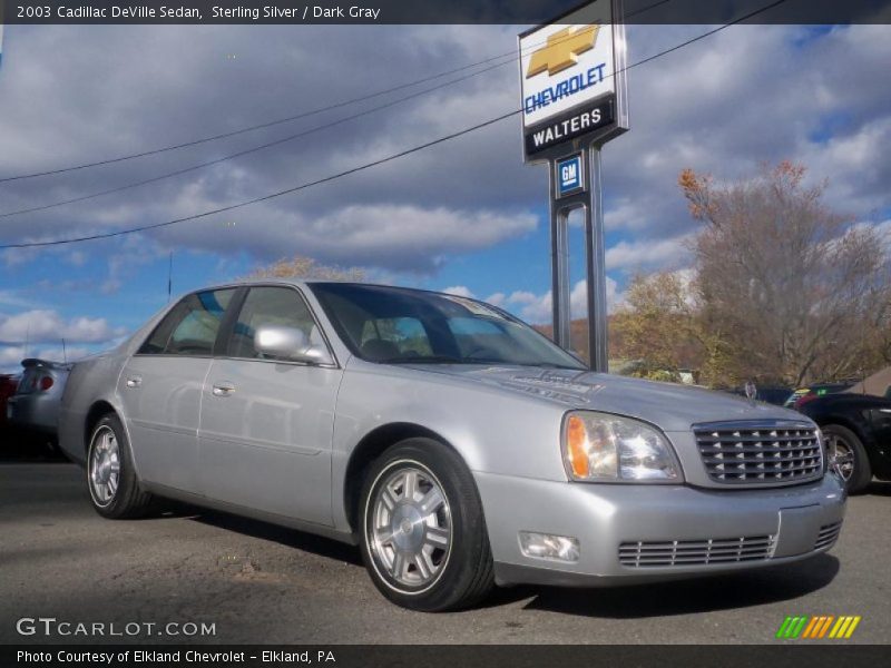 Sterling Silver / Dark Gray 2003 Cadillac DeVille Sedan