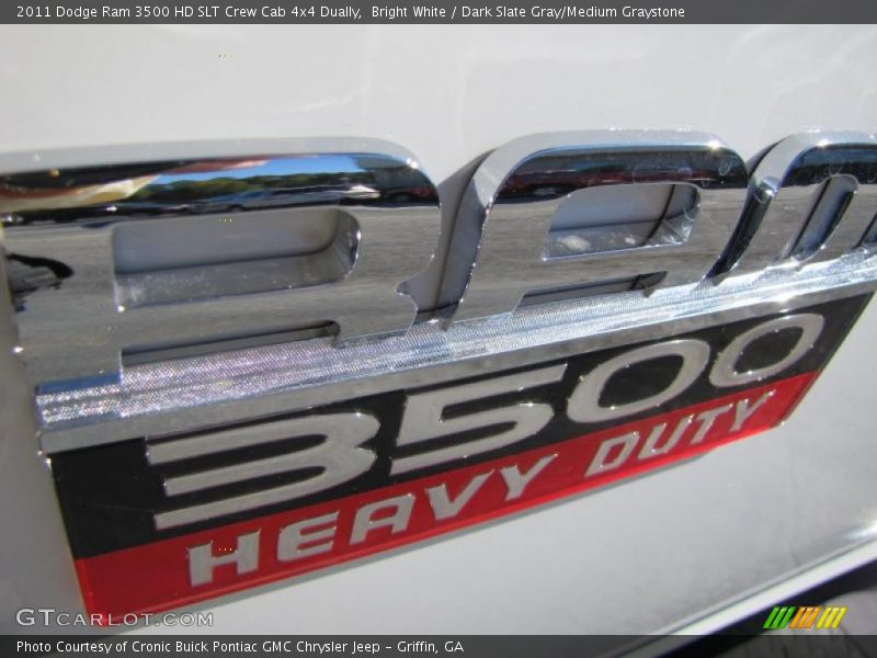 Bright White / Dark Slate Gray/Medium Graystone 2011 Dodge Ram 3500 HD SLT Crew Cab 4x4 Dually