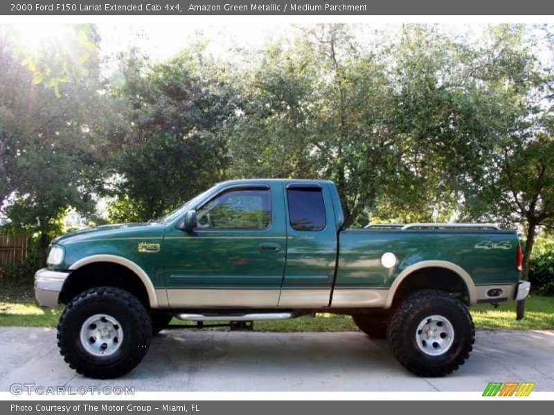Amazon Green Metallic / Medium Parchment 2000 Ford F150 Lariat Extended Cab 4x4