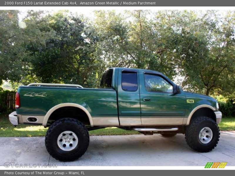 Amazon Green Metallic / Medium Parchment 2000 Ford F150 Lariat Extended Cab 4x4