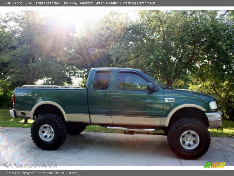 Amazon Green Metallic / Medium Parchment 2000 Ford F150 Lariat Extended Cab 4x4