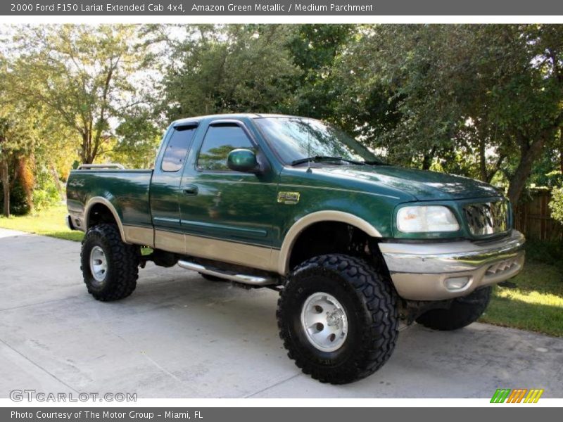 Amazon Green Metallic / Medium Parchment 2000 Ford F150 Lariat Extended Cab 4x4