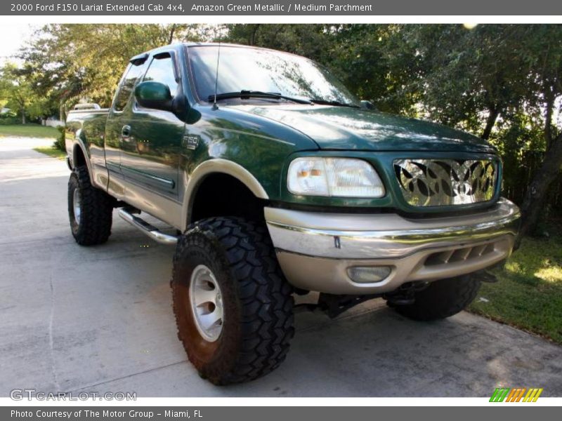 Amazon Green Metallic / Medium Parchment 2000 Ford F150 Lariat Extended Cab 4x4