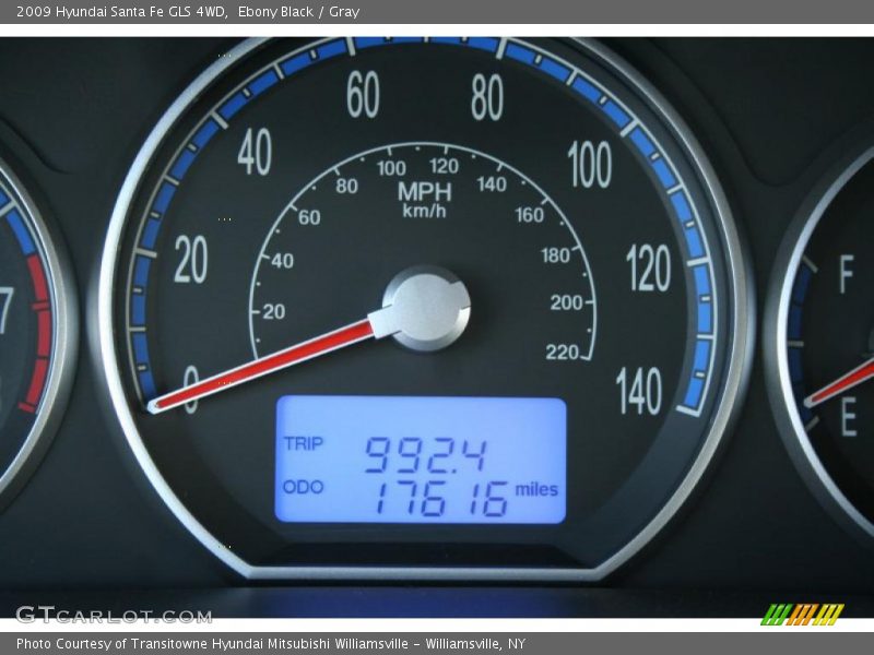 Ebony Black / Gray 2009 Hyundai Santa Fe GLS 4WD