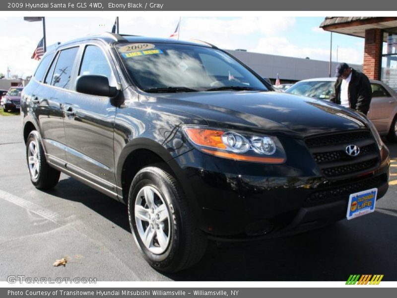 Ebony Black / Gray 2009 Hyundai Santa Fe GLS 4WD