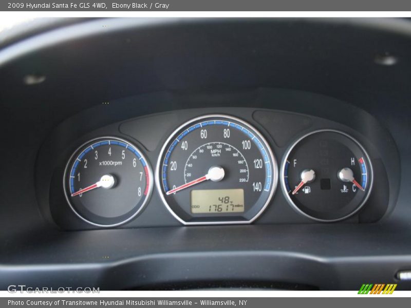 Ebony Black / Gray 2009 Hyundai Santa Fe GLS 4WD