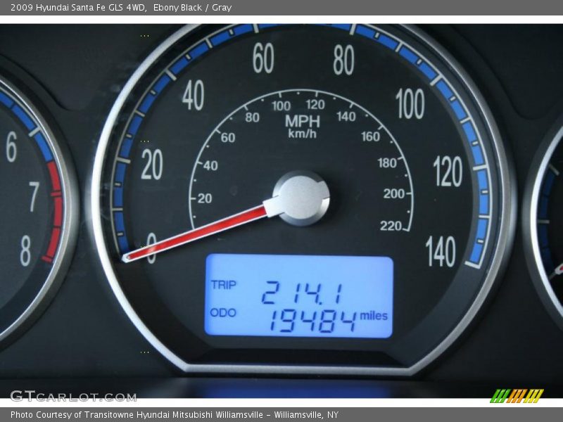 Ebony Black / Gray 2009 Hyundai Santa Fe GLS 4WD