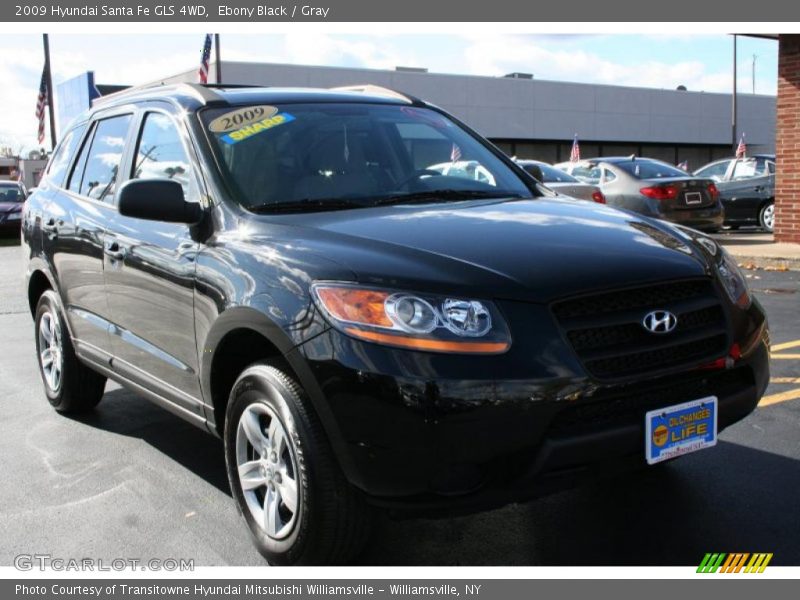 Ebony Black / Gray 2009 Hyundai Santa Fe GLS 4WD