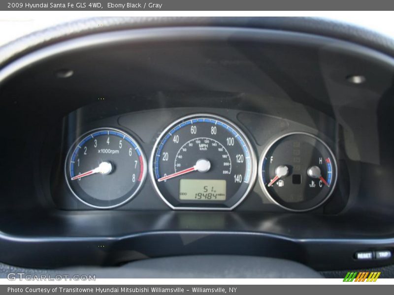 Ebony Black / Gray 2009 Hyundai Santa Fe GLS 4WD