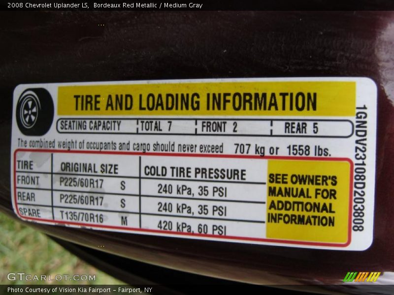 Bordeaux Red Metallic / Medium Gray 2008 Chevrolet Uplander LS