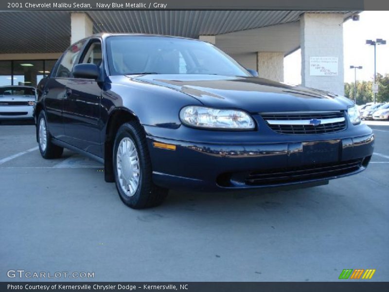 Navy Blue Metallic / Gray 2001 Chevrolet Malibu Sedan