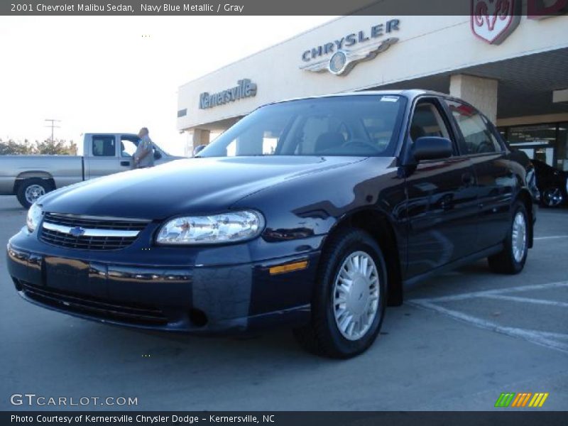 Navy Blue Metallic / Gray 2001 Chevrolet Malibu Sedan