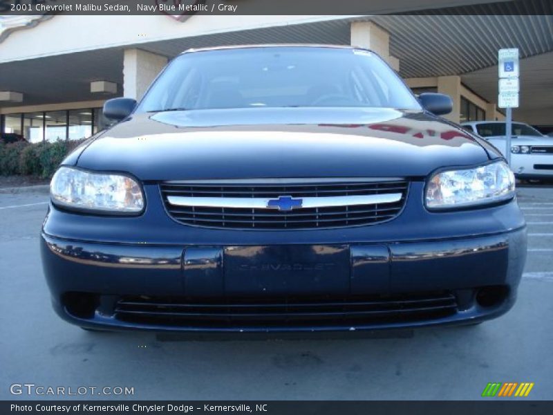 Navy Blue Metallic / Gray 2001 Chevrolet Malibu Sedan