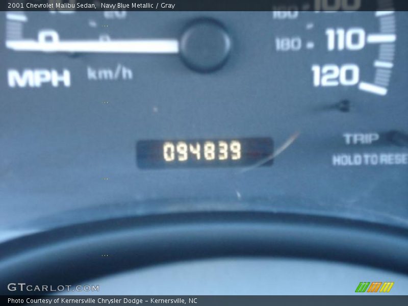 Navy Blue Metallic / Gray 2001 Chevrolet Malibu Sedan