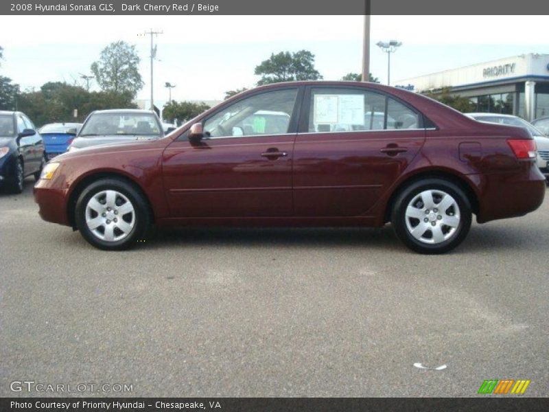 Dark Cherry Red / Beige 2008 Hyundai Sonata GLS