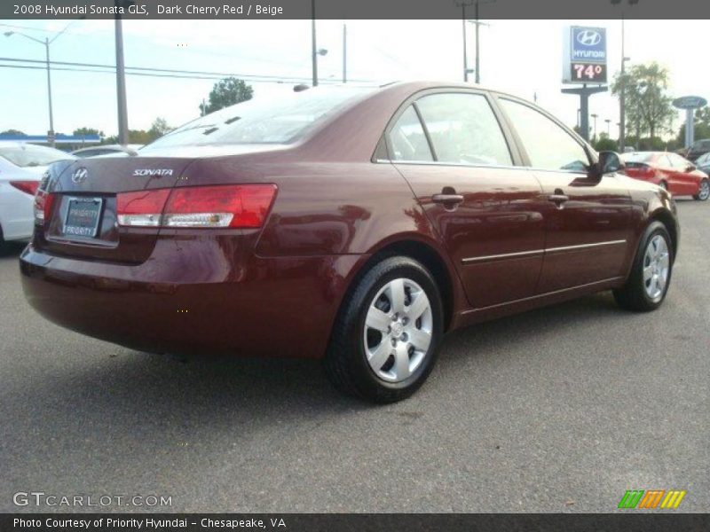 Dark Cherry Red / Beige 2008 Hyundai Sonata GLS