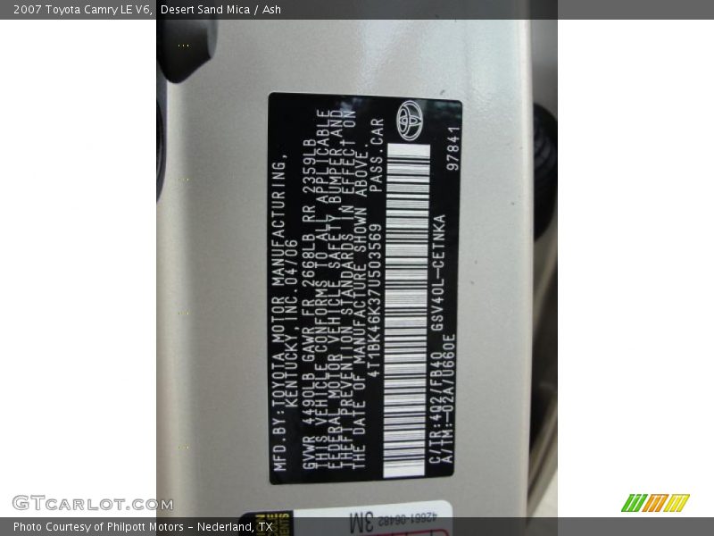 Desert Sand Mica / Ash 2007 Toyota Camry LE V6