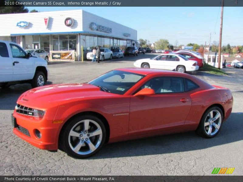 Inferno Orange Metallic / Gray 2010 Chevrolet Camaro SS Coupe