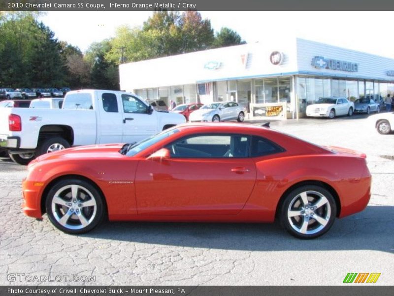 Inferno Orange Metallic / Gray 2010 Chevrolet Camaro SS Coupe