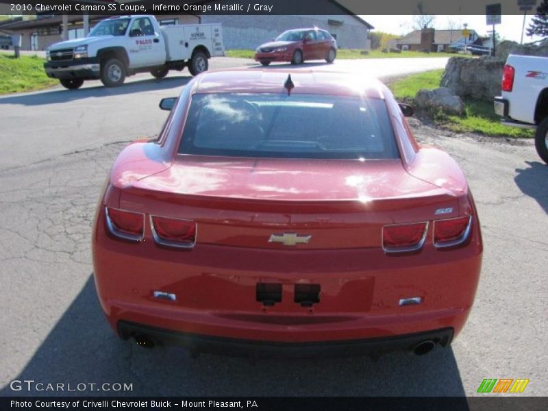 Inferno Orange Metallic / Gray 2010 Chevrolet Camaro SS Coupe