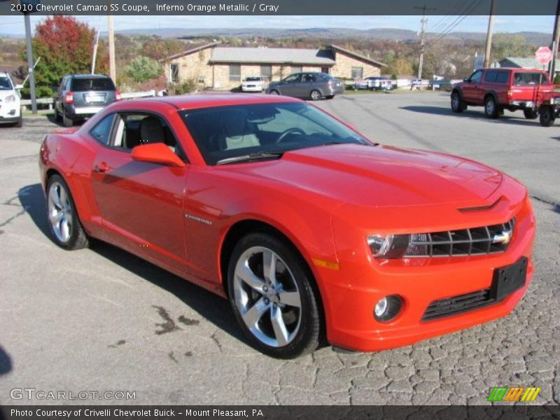 Inferno Orange Metallic / Gray 2010 Chevrolet Camaro SS Coupe
