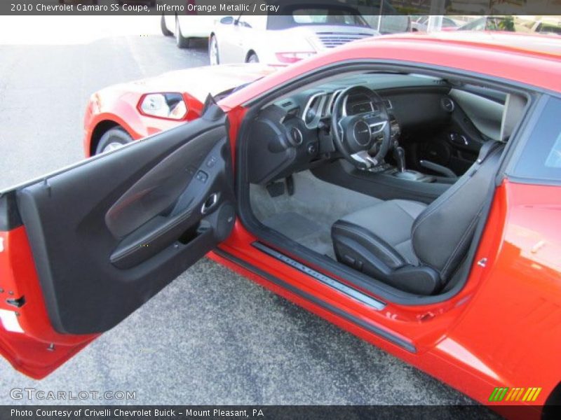 Inferno Orange Metallic / Gray 2010 Chevrolet Camaro SS Coupe