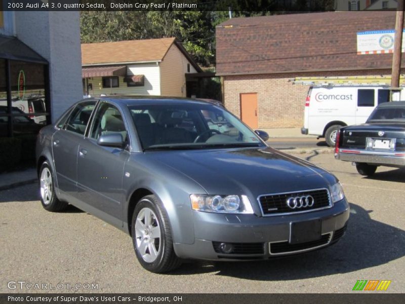 Dolphin Gray Pearl / Platinum 2003 Audi A4 3.0 quattro Sedan