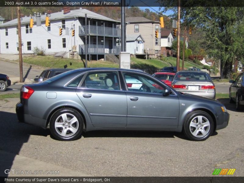 Dolphin Gray Pearl / Platinum 2003 Audi A4 3.0 quattro Sedan