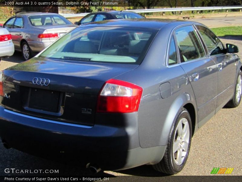 Dolphin Gray Pearl / Platinum 2003 Audi A4 3.0 quattro Sedan