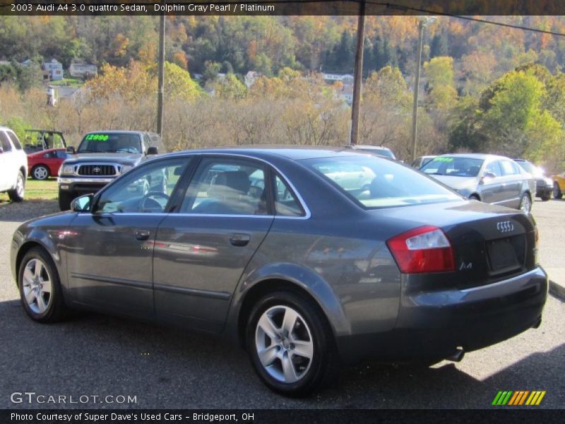 Dolphin Gray Pearl / Platinum 2003 Audi A4 3.0 quattro Sedan