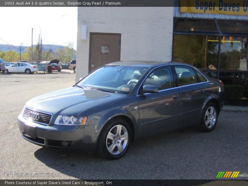 Dolphin Gray Pearl / Platinum 2003 Audi A4 3.0 quattro Sedan