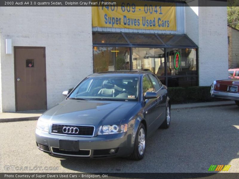 Dolphin Gray Pearl / Platinum 2003 Audi A4 3.0 quattro Sedan