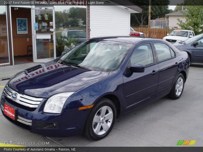 Dark Blue Pearl Metallic / Light Stone 2007 Ford Fusion SE V6 AWD