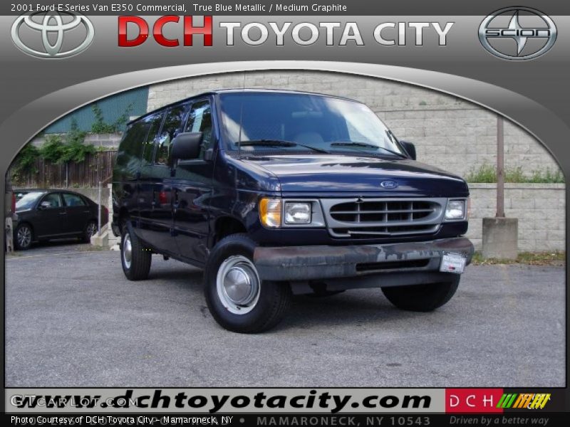 True Blue Metallic / Medium Graphite 2001 Ford E Series Van E350 Commercial