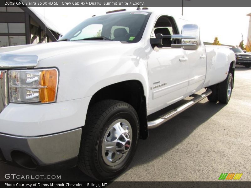 Summit White / Ebony 2009 GMC Sierra 3500HD SLT Crew Cab 4x4 Dually