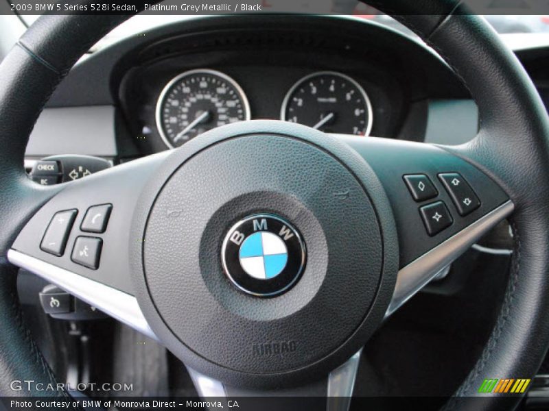 Platinum Grey Metallic / Black 2009 BMW 5 Series 528i Sedan
