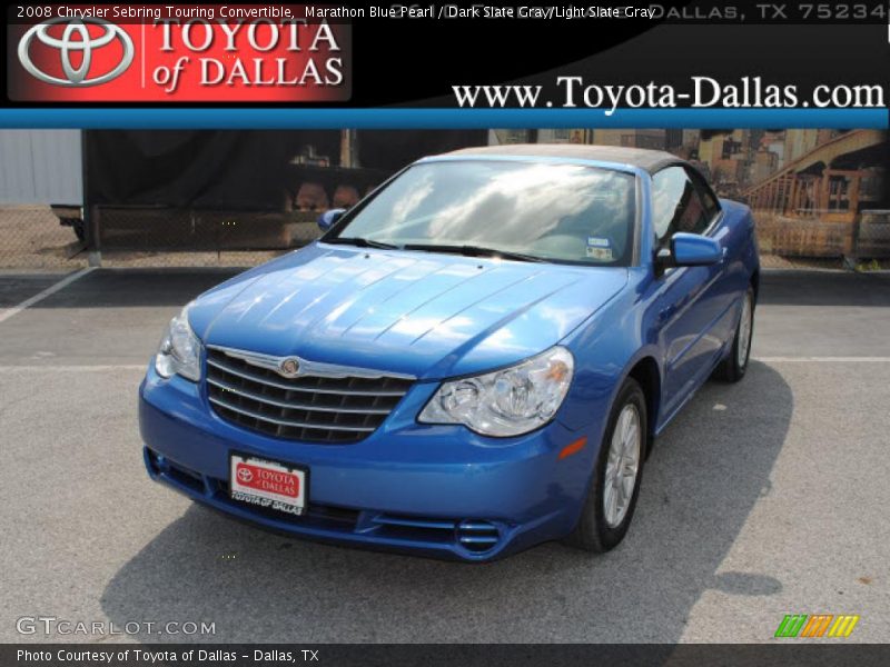 Marathon Blue Pearl / Dark Slate Gray/Light Slate Gray 2008 Chrysler Sebring Touring Convertible