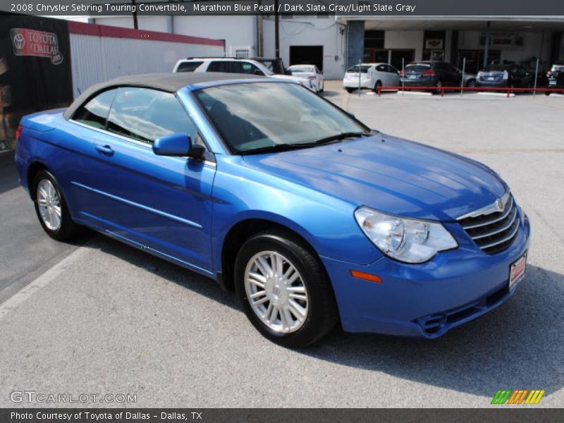 Marathon Blue Pearl / Dark Slate Gray/Light Slate Gray 2008 Chrysler Sebring Touring Convertible