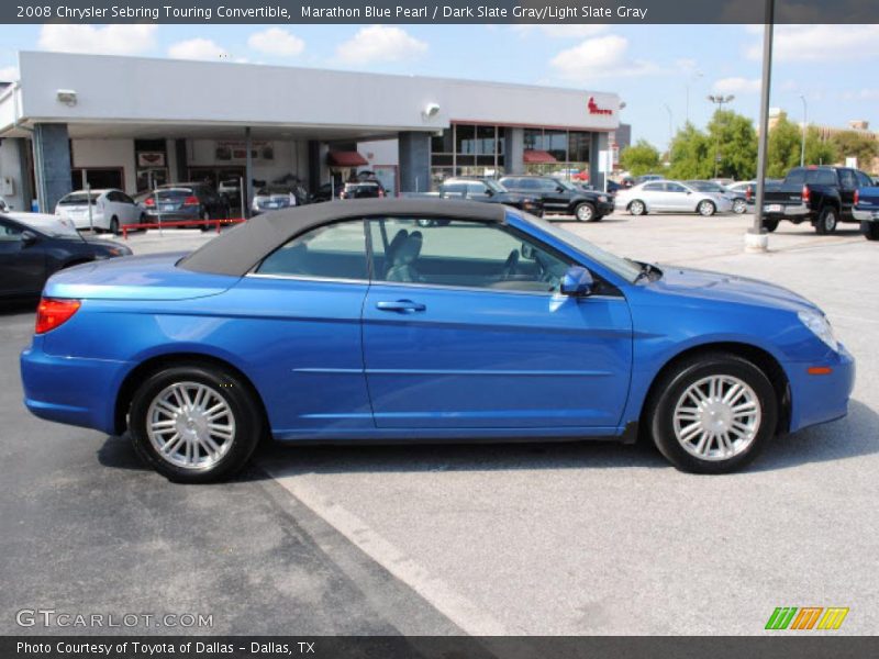 Marathon Blue Pearl / Dark Slate Gray/Light Slate Gray 2008 Chrysler Sebring Touring Convertible