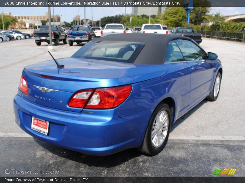 Marathon Blue Pearl / Dark Slate Gray/Light Slate Gray 2008 Chrysler Sebring Touring Convertible