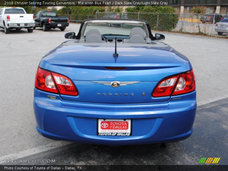 Marathon Blue Pearl / Dark Slate Gray/Light Slate Gray 2008 Chrysler Sebring Touring Convertible