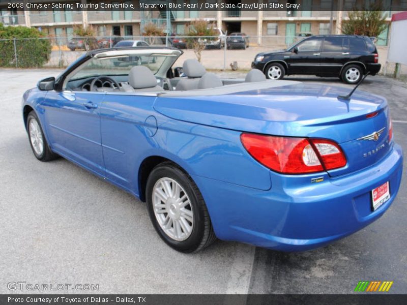 Marathon Blue Pearl / Dark Slate Gray/Light Slate Gray 2008 Chrysler Sebring Touring Convertible