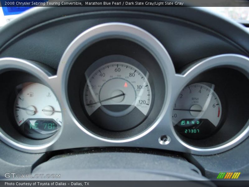 Marathon Blue Pearl / Dark Slate Gray/Light Slate Gray 2008 Chrysler Sebring Touring Convertible