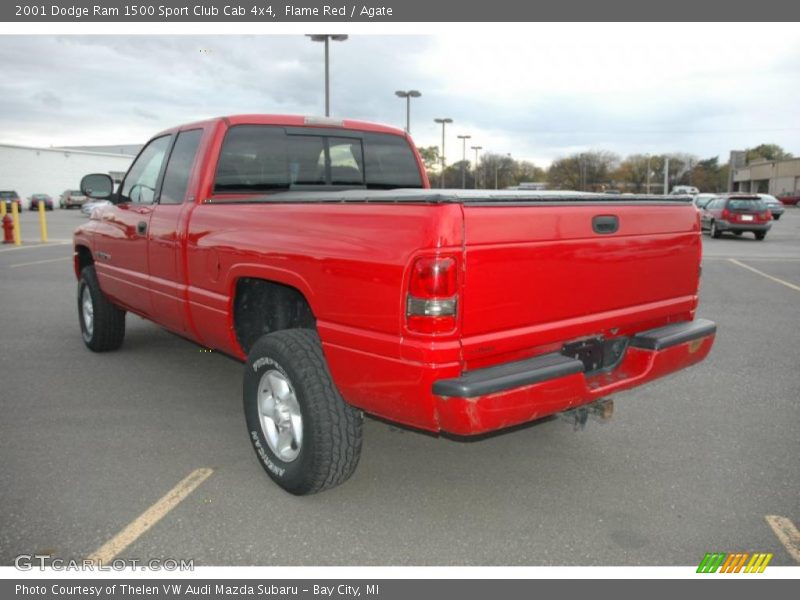 Flame Red / Agate 2001 Dodge Ram 1500 Sport Club Cab 4x4