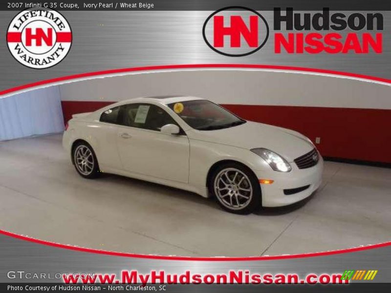 Ivory Pearl / Wheat Beige 2007 Infiniti G 35 Coupe