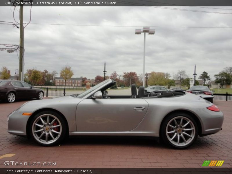 GT Silver Metallic / Black 2009 Porsche 911 Carrera 4S Cabriolet