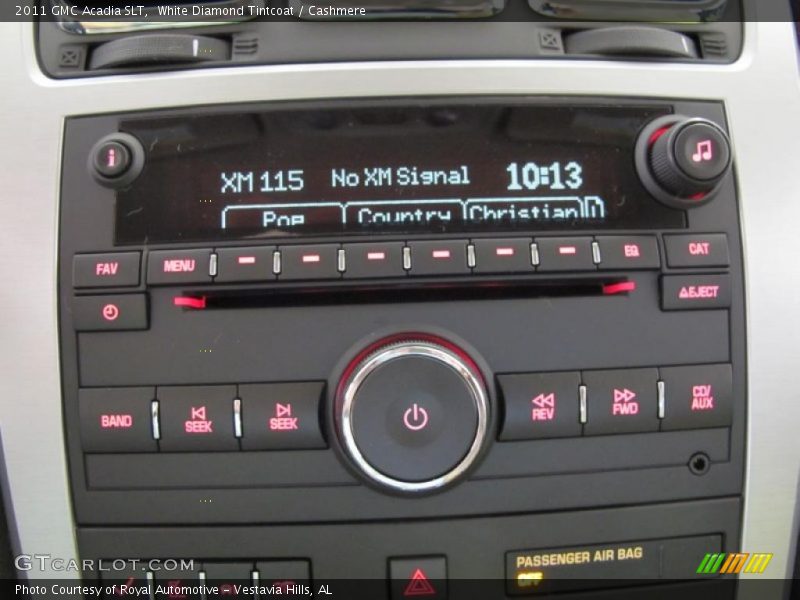 Controls of 2011 Acadia SLT