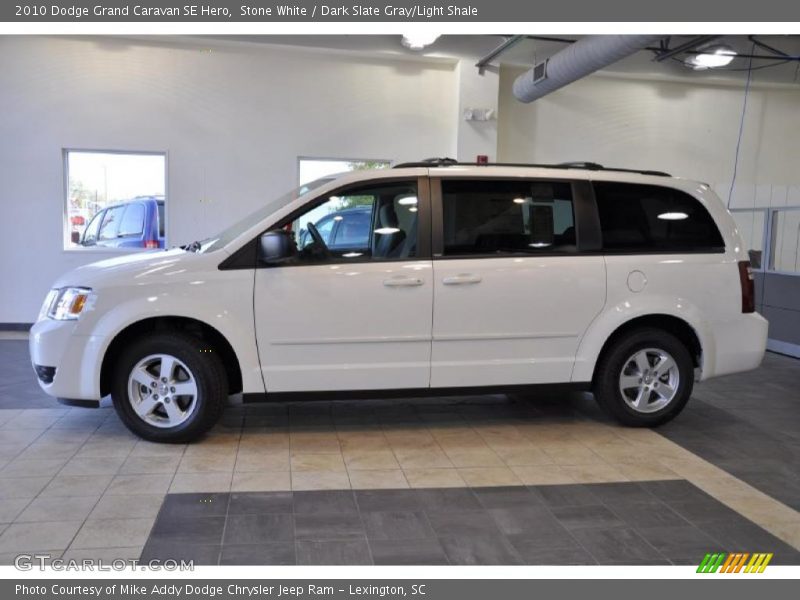 Stone White / Dark Slate Gray/Light Shale 2010 Dodge Grand Caravan SE Hero